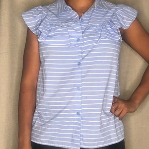 Who What Wear Blue stripe top Size Medium